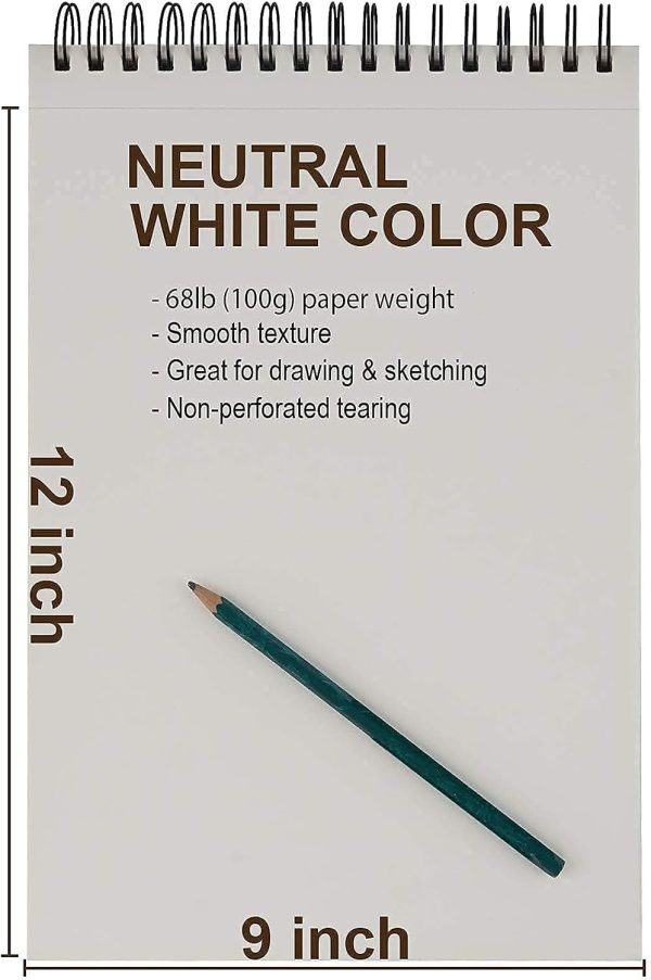 9 x 12 inches Sketch Book, Top Spiral Bound Sketch Pad, 1 Pack 100-Sheets (68lb/100gsm), Acid Free Art Sketchbook Artistic Drawing Painting Writing Paper for Kids Adults Beginners Artists - Image 8