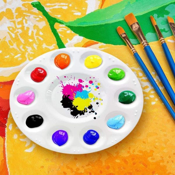 Hulameda Paint Tray Palettes, Plastic Paint Pallets for Kids or Students to Paints on School Project or Art Class-12pcs - Image 3