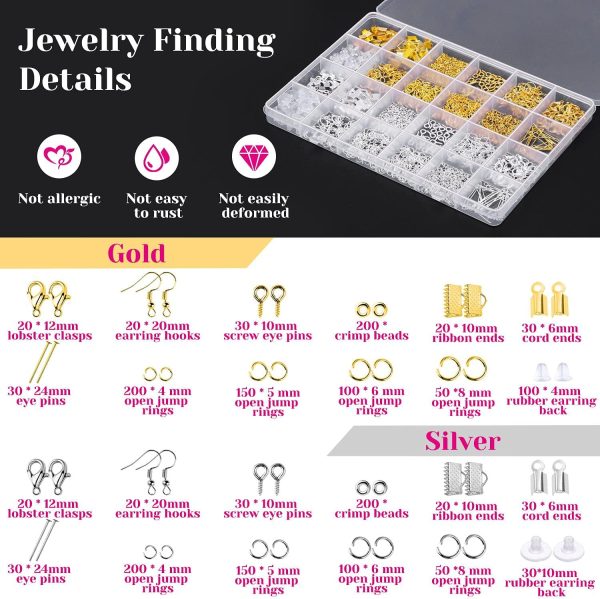 shynek Jewelry Making Kits for Adults, Jewelry Making Supplies Kit with Jewelry Making Tools, Earring Charms, Jewelry Wires, Jewelry Findings and Helping Hands for Jewelry Making and Repair - Image 3