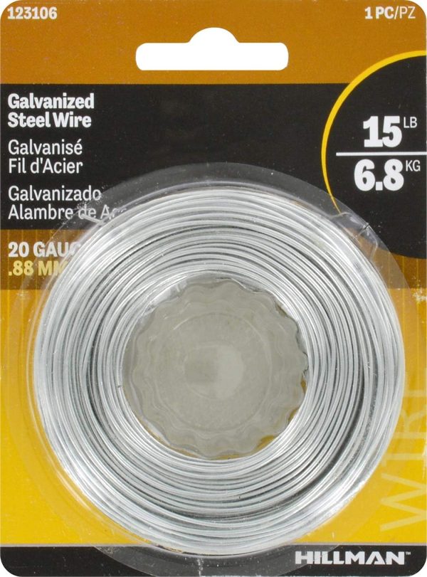 Steel 20 Gauge Galvanized Hobby Wire, 20 x 175', Silver, Corrosion Resistant, 15 lbs. Capacity - Image 2