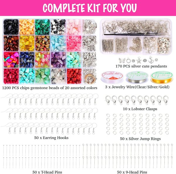 Xmada Jewelry Making Supplies Kit - 1587 PCS Beads, Crystal Beads, Jewelry Pliers, Beading Wire, Earring Hooks, Rings, Bracelets for Girls and Adults - Image 2